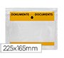 Sobre autoadhesivo q-connect portadocumentos multilingue 225x165 mm ventana transparente paquete de 100