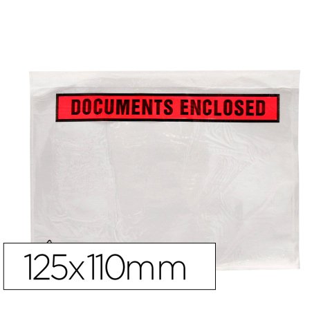 Sobre autoadhesivo q-connect portadocumentos 125x110 mm sin ventana paquete de 100 unidades
