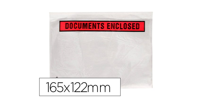 Sobre autoadhesivo q-connect portadocumentos 165x122 mm sin ventana paquete de 100 unidades