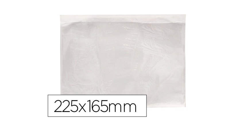 Sobre autoadhesivo q-connect portadocumentos 225x165 mm ventana transparente paquete de 100 unidades