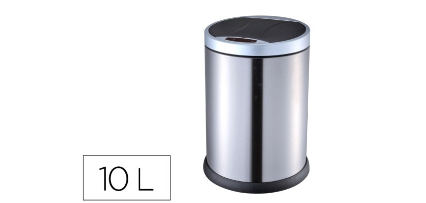 Papelera metalica q-connect con sensor automatico capacidad 10 litros