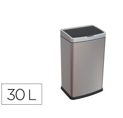 Papelera metalica q-connect con sensor automatico capacidad 30 litros 500x240x330 mm