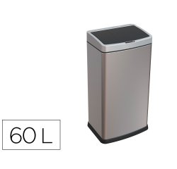 Papelera metalica q-connect con sensor automatico capacidad 60 litros 630x270x400 mm