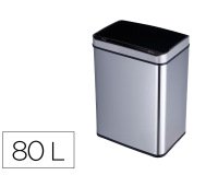 Papelera metalica q-connect con sensor automatico capacidad 80 litros 820x270x400 mm