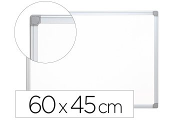 Pizarra blanca q-connect lacada magnetica marco aluminio 60x45 cm
