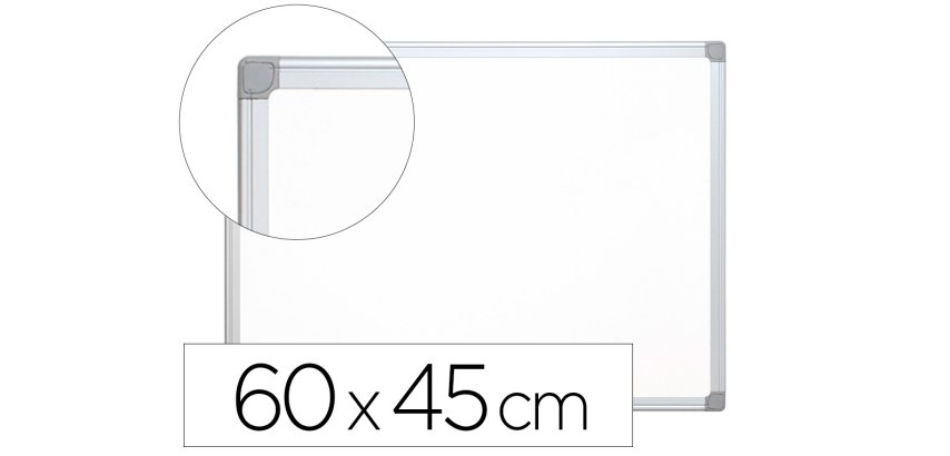Pizarra blanca q-connect lacada magnetica marco aluminio 60x45 cm