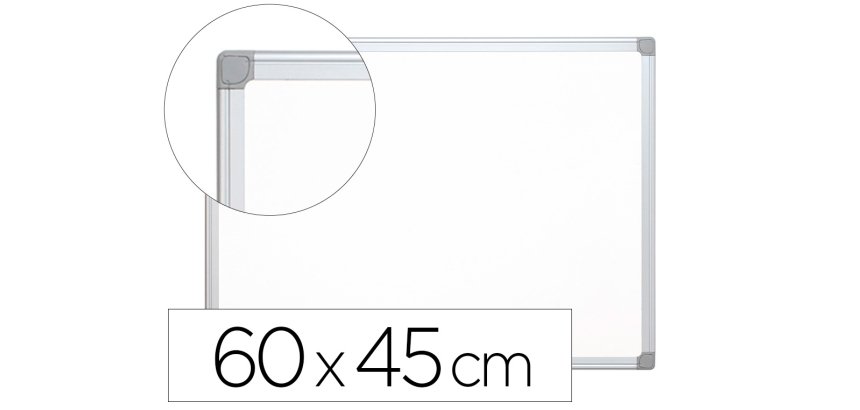Pizarra blanca q-connect lacada magnetica marco aluminio 60x45 cm