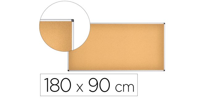 Pizarra corcho q-connect 180x90 cm marco aluminio