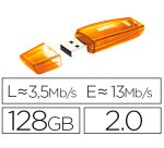Memoria usb emtec flash c410 128 gb 2.0 naranja