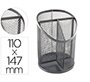 Cubilete portalapices q-connect plata metal redondo rejilla con 3 compartimentos diametro 110 mm alto 147 mm