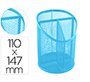 Cubilete portalapices q-connect turquesa metal rejilla con 3 compartimentos diametro 110 mm alto 147 mm