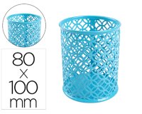 Cubilete portalapices q-connect turquesa metal redondo diametro 80 mm alto 100 mm