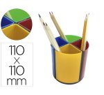 Cubilete portalapices q-connect 4 colores opacos plastico giratorio diametro 110 mm alto 110 mm