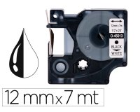 Cinta q-connect 1000 negro-blanco 12mm x 7m dymo