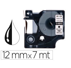 Cinta q-connect 1000 negro-blanco 12mm x 7m dymo