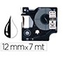 Cinta q-connect 1000 negro-blanco 12mm x 7m dymo