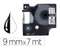 Cinta q-connect 1000 negro-blanco 9 mm x 7m dymo