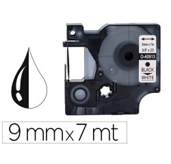 Cinta q-connect 1000 negro-blanco 9 mm x 7m dymo