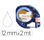 Cinta q-connect 12mm x 2 m negro-blanco para ropa para maquina letratag