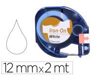 Cinta q-connect 12mm x 2 m negro-blanco para ropa para maquina letratag