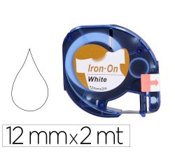 Cinta q-connect 12mm x 2 m negro-blanco para ropa para maquina letratag