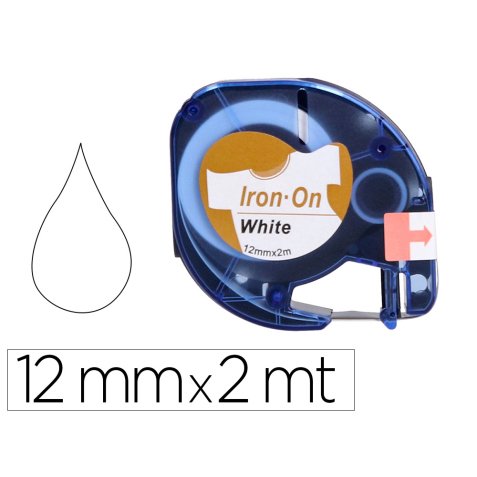 Cinta q-connect 12mm x 2 m negro-blanco para ropa para maquina letratag