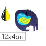 Cinta q-connect 12mm x 4mt negro-hiperamarillo para maquina letratag