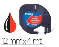 Cinta q-connect 12mm x 4 m negro-rojo cosmico para maquina letratag