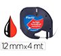 Cinta q-connect 12mm x 4 m negro-rojo cosmico para maquina letratag