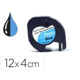 Cinta q-connect 12mm x 4m negro-ultra azul para maquina letratag