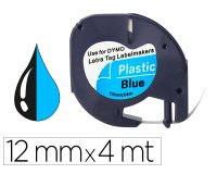 Cinta q-connect 12mm x 4m negro-ultra azul para maquina letratag