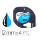 Cinta q-connect 12mm x 4m negro-ultra azul para maquina letratag