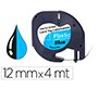 Cinta q-connect 12mm x 4m negro-ultra azul para maquina letratag