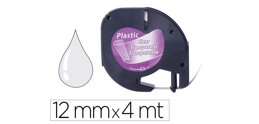 Cinta q-connect 12mm x 4m transparente para maquina letratag