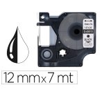 Cinta q-connect negro-transparente 12mm x 7mt dymo