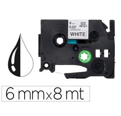 Cinta q-connect tze-211 blanco-negro 6 mm  x 8 m - Brother