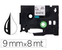 Cinta q-connect tze-221 blanco-negro 9 mm x 8 m - Brother