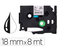 Cinta q-connect tze-241 blanco-negro 18 mm x 8 m - Brother