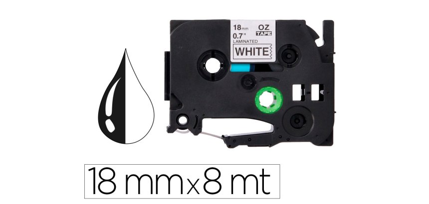 Cinta q-connect tze-241 blanco-negro 18 mm x 8 m - Brother
