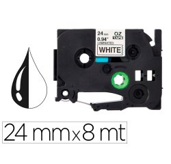 Cinta q-connect tze-251 blanco-negro 24 mm x 8 m -Brother
