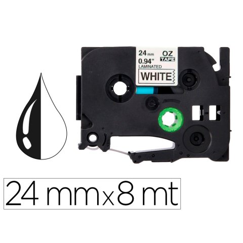 Cinta q-connect tze-251 blanco-negro 24 mm x 8 m -Brother