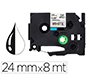 Cinta q-connect tze-251 blanco-negro 24 mm x 8 m -Brother