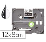 Cinta q-connect tze-335 blanco-negro 12mm longitud 8mt