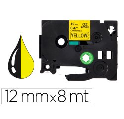 Cinta q-connect tze-631 amarillo-negro 12mm x 8 m