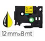 Cinta q-connect tze-631 amarillo-negro 12mm x 8 m