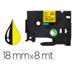 Cinta q-connect tze-641 amarillo-negro 18mm x 8 m