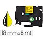 Cinta q-connect tze-641 amarillo-negro 18mm x 8 m