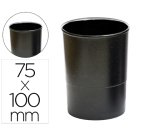 Cubilete portalapices q-connect negro opaco plastico 100% reciclado redondo diametro 75 mm alto 100 mm