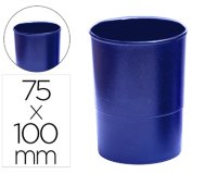 Cubilete portalapices q-connect azul opaco plastico redondo diametro 75 mm alto 100 mm
