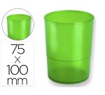 Cubilete portalapices q-connect verde translucido plastico diametro 75 mm alto 100 mm